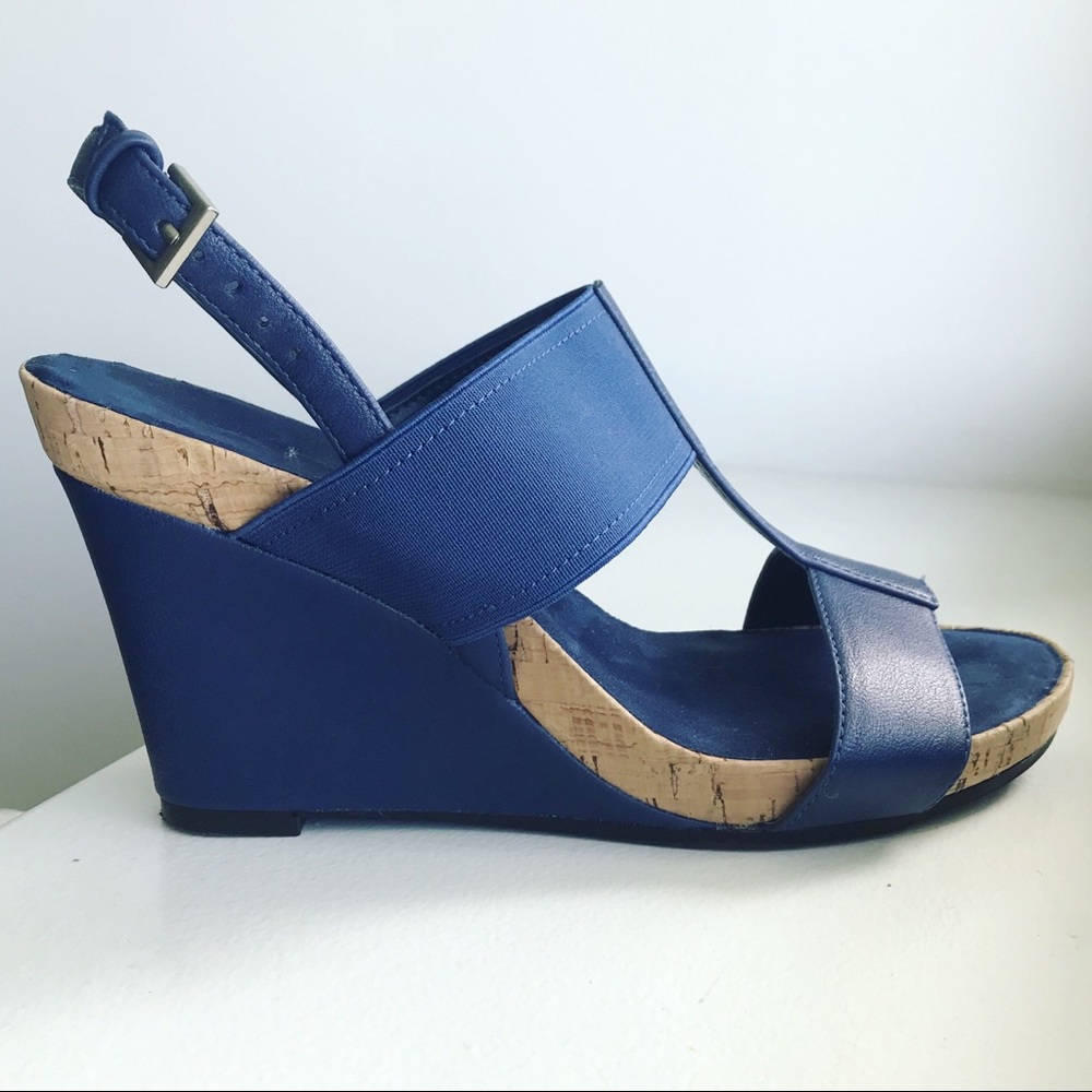 Aerosoles Blue Cork Wedges